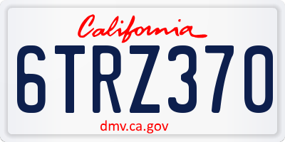 CA license plate 6TRZ370