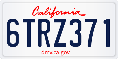 CA license plate 6TRZ371