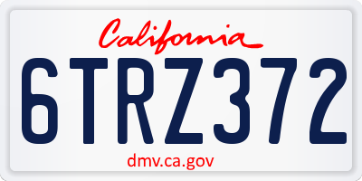 CA license plate 6TRZ372
