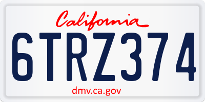 CA license plate 6TRZ374