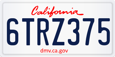 CA license plate 6TRZ375