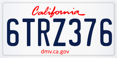 CA license plate 6TRZ376