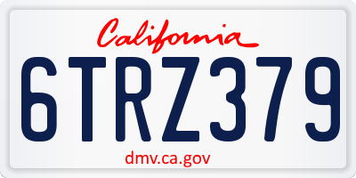 CA license plate 6TRZ379