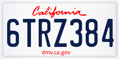 CA license plate 6TRZ384