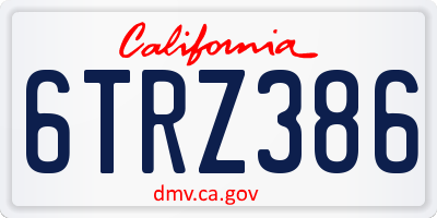 CA license plate 6TRZ386