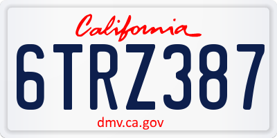 CA license plate 6TRZ387