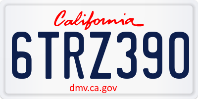 CA license plate 6TRZ390