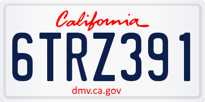 CA license plate 6TRZ391