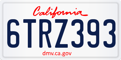CA license plate 6TRZ393
