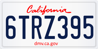 CA license plate 6TRZ395