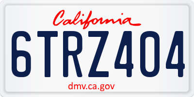 CA license plate 6TRZ404