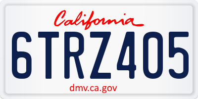 CA license plate 6TRZ405