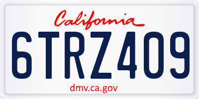 CA license plate 6TRZ409