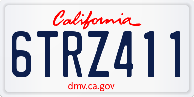 CA license plate 6TRZ411