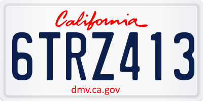 CA license plate 6TRZ413