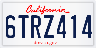 CA license plate 6TRZ414