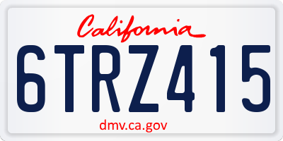 CA license plate 6TRZ415