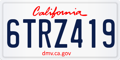 CA license plate 6TRZ419