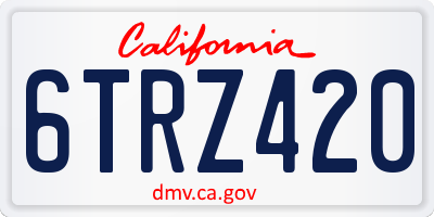 CA license plate 6TRZ420