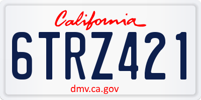 CA license plate 6TRZ421