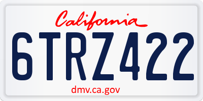 CA license plate 6TRZ422