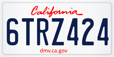 CA license plate 6TRZ424