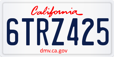 CA license plate 6TRZ425