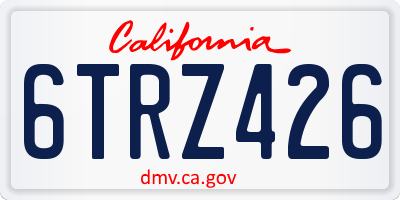 CA license plate 6TRZ426