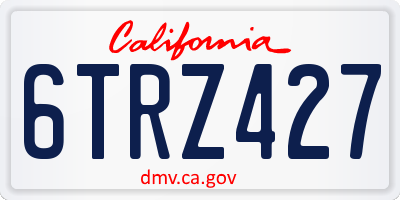 CA license plate 6TRZ427