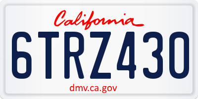 CA license plate 6TRZ430