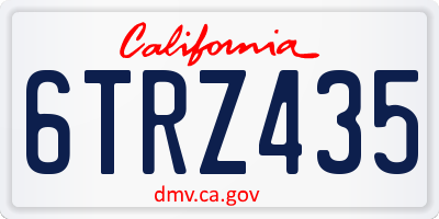 CA license plate 6TRZ435