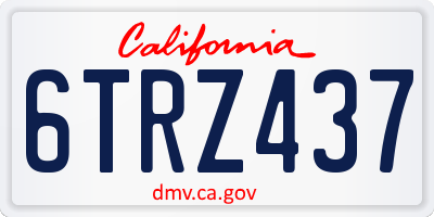 CA license plate 6TRZ437