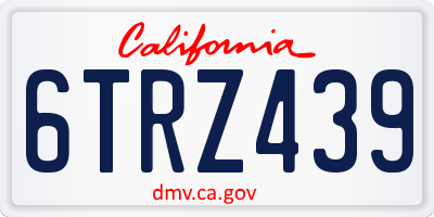 CA license plate 6TRZ439