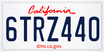 CA license plate 6TRZ440