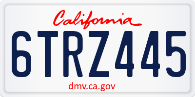 CA license plate 6TRZ445