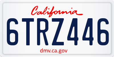 CA license plate 6TRZ446