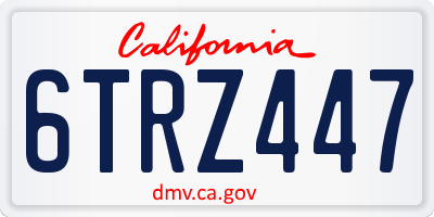 CA license plate 6TRZ447