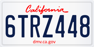 CA license plate 6TRZ448