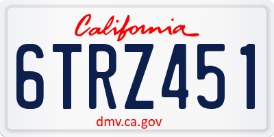 CA license plate 6TRZ451