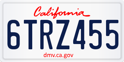 CA license plate 6TRZ455