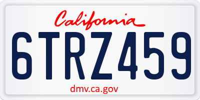 CA license plate 6TRZ459