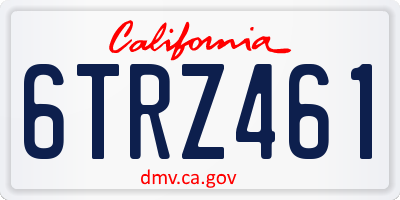 CA license plate 6TRZ461