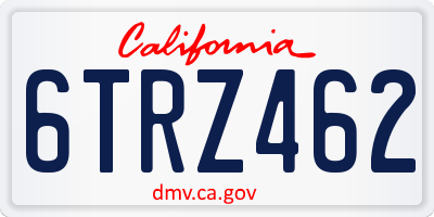 CA license plate 6TRZ462