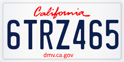 CA license plate 6TRZ465