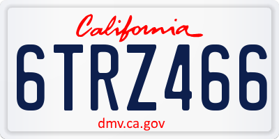 CA license plate 6TRZ466