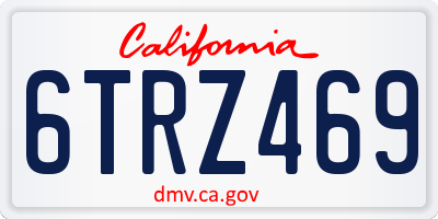 CA license plate 6TRZ469