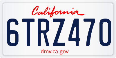 CA license plate 6TRZ470