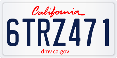 CA license plate 6TRZ471