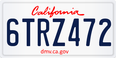 CA license plate 6TRZ472