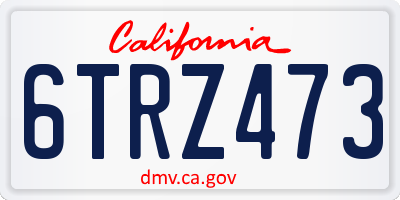 CA license plate 6TRZ473